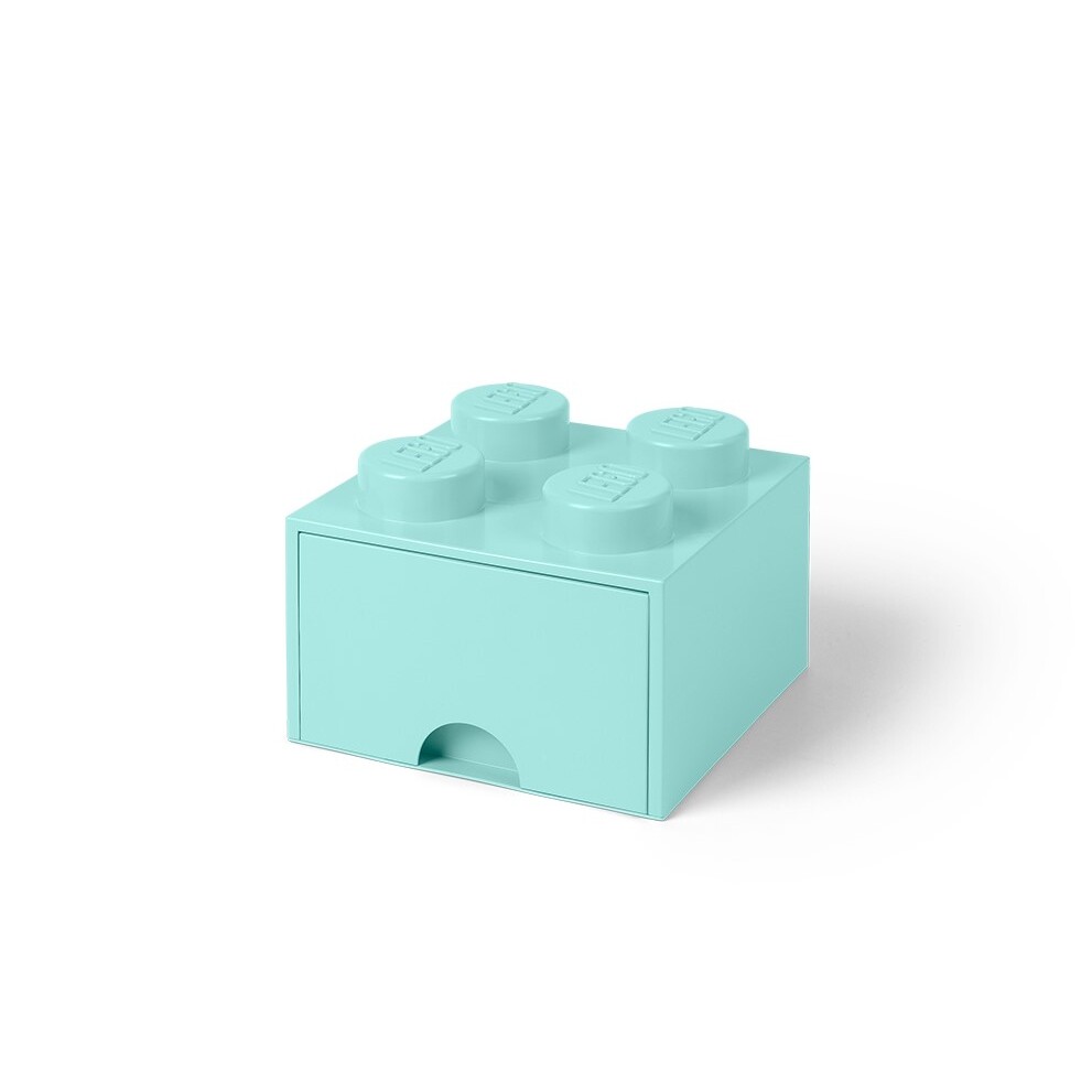 Lego 4-Stud Aqua Light Blue Storage Brick Drawer - Image 2
