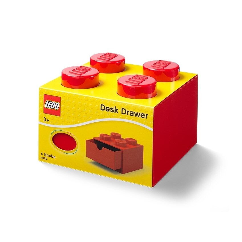 Lego 4-Stud Red Desk Drawer - Image 3