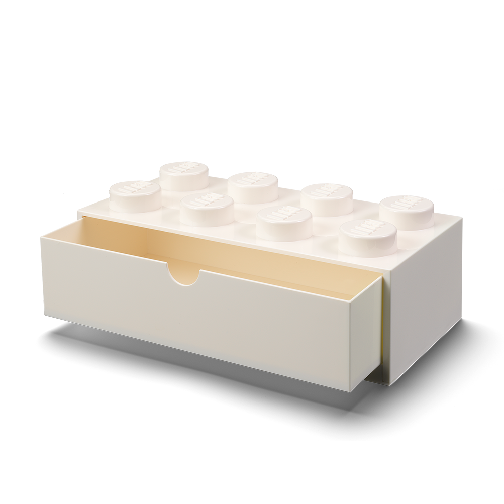 8-Stud Desk Drawer – White