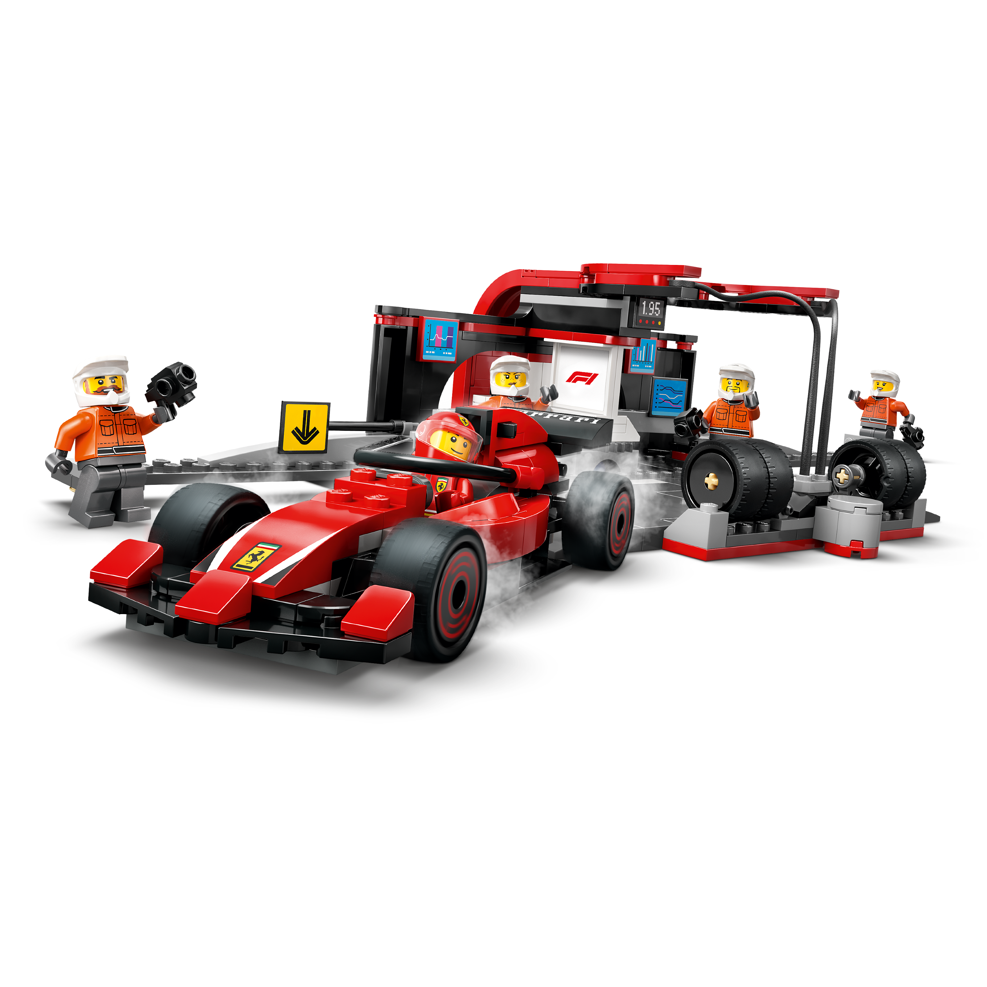 F1 Pit Stop & Pit Crew With Ferrari Car - Image 3