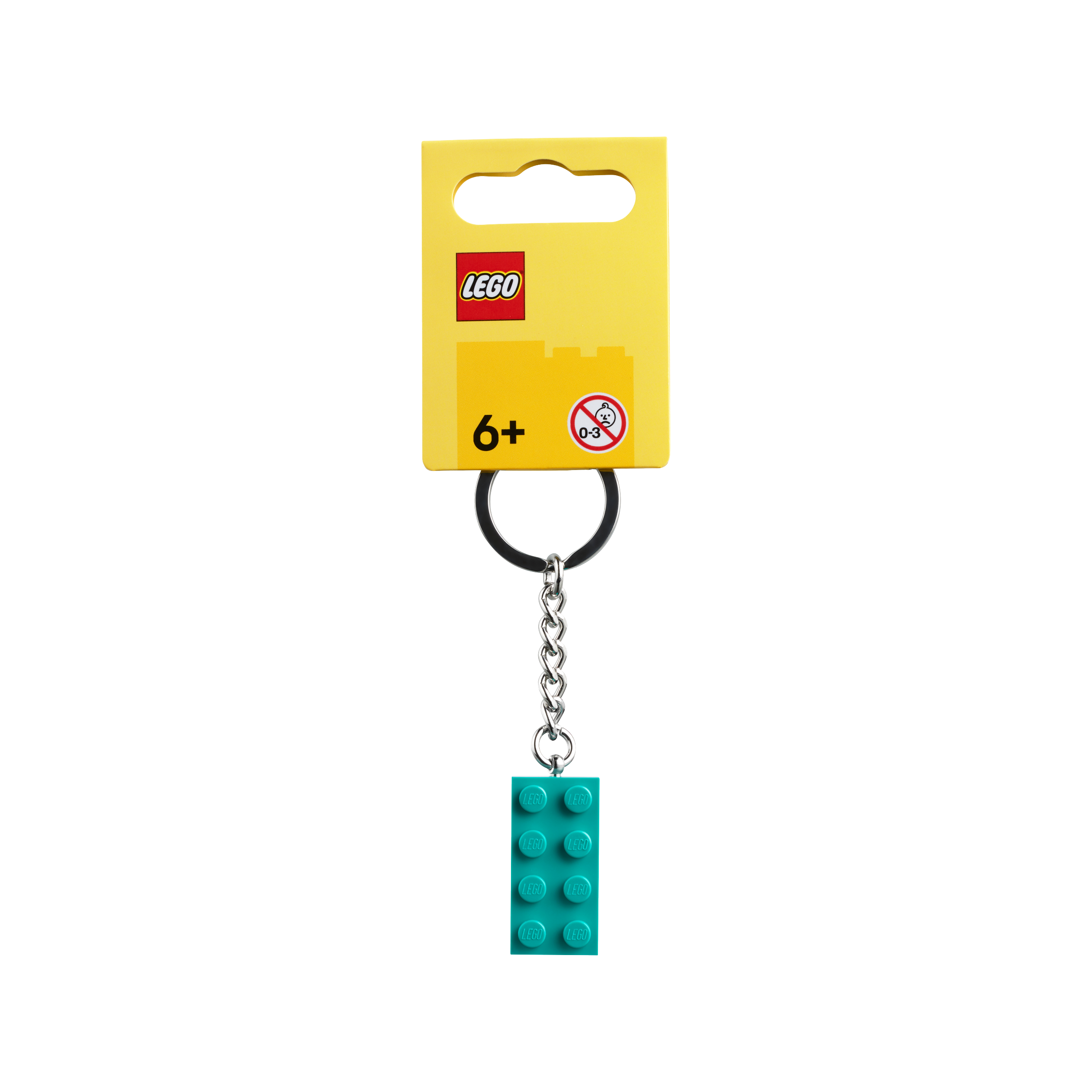 Bright Bluish Green 2X4 Stud Key Chain - Image 2