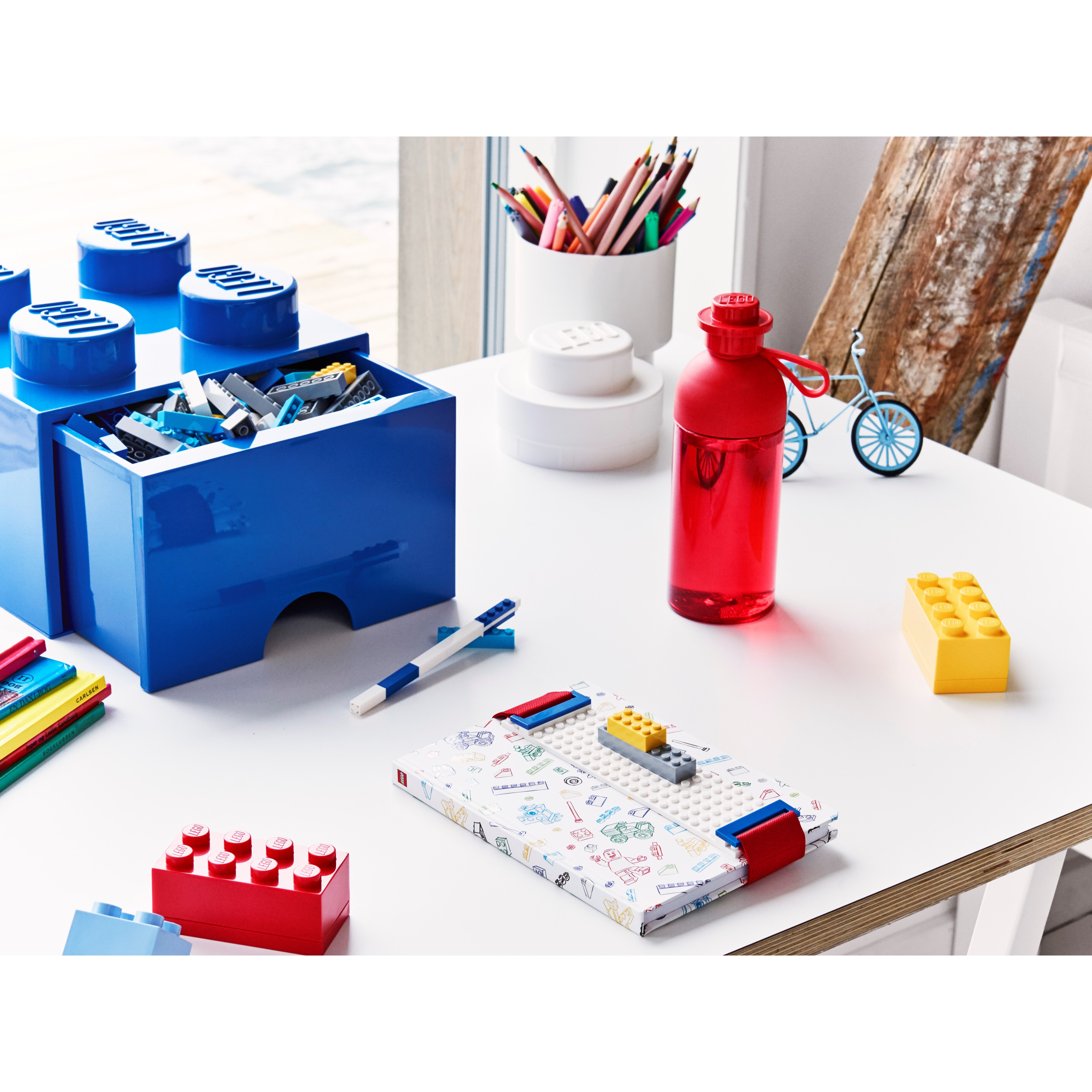 Lego 4-Stud Bright Blue Storage Brick Drawer - Image 5